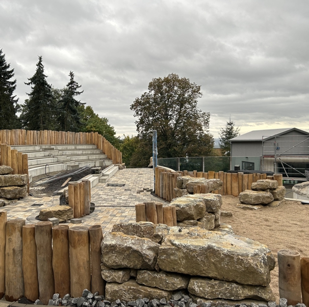 Die Außenanlagen der im Bau befindlichen Seehundanlage im Zoo Neuwied