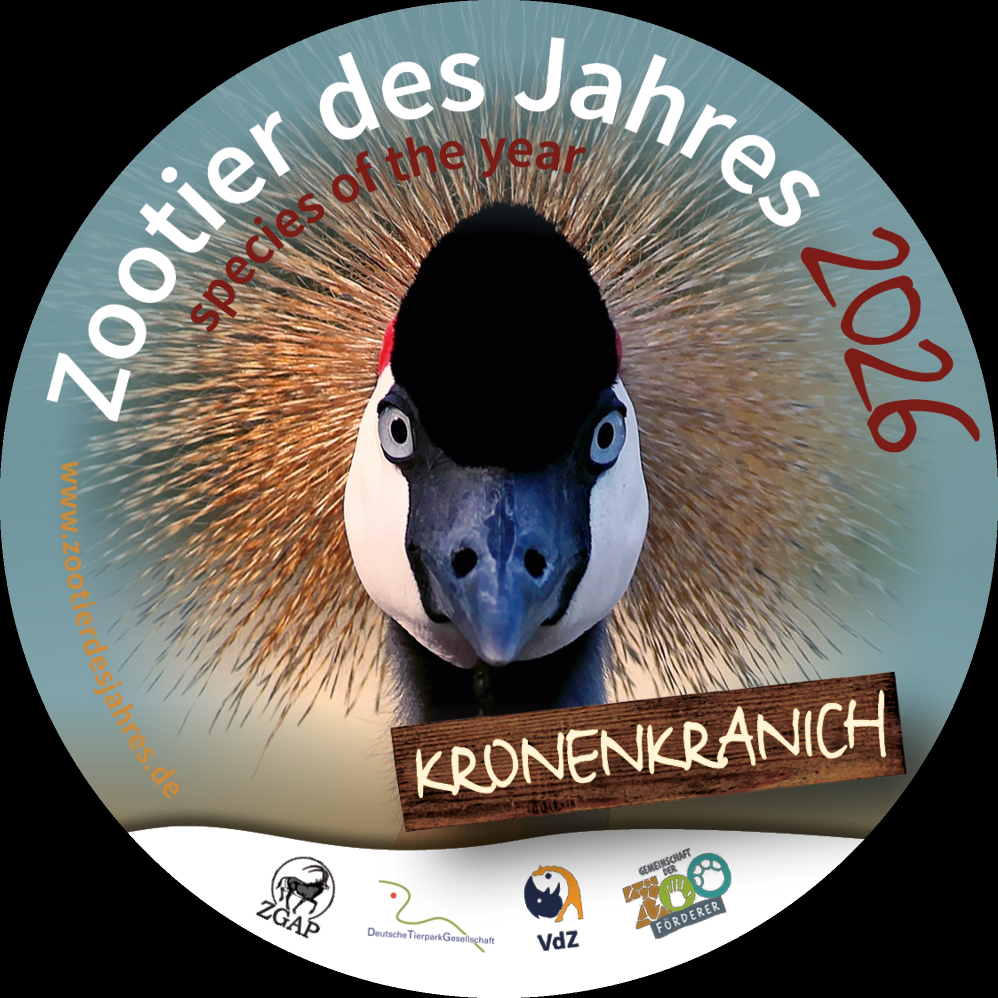 Aufkleber rund ZdJ 2026 Logo Zootier des Jahres 2026